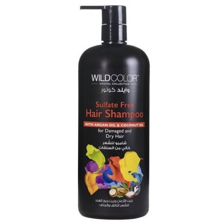 Wild Color Sulfate Free - Вайлд Колор Безсульфатный шампунь для сухих волос с аргановым и кокосовым маслом, 1000 мл -