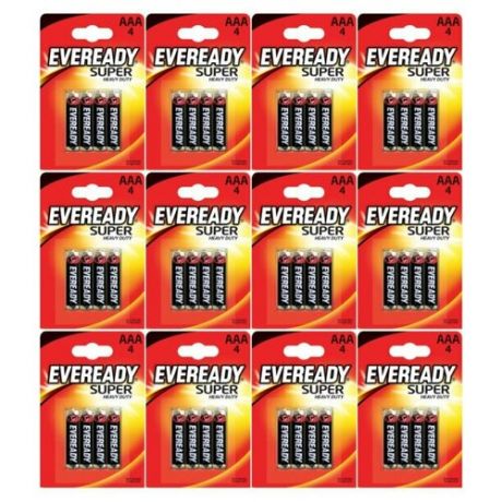 Батарейка Eveready "Super", тип AAA, 1,5V, 12 упаковок по 4 шт