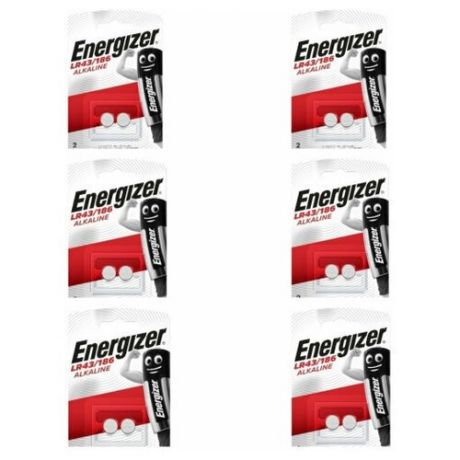 Батарейки Energizer Alkaline LR43/186 1,5V 6 упаковок по 2 шт
