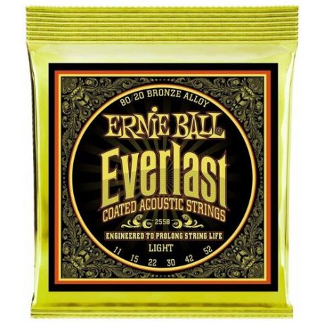 ERNIE BALL 2558 - струны для акустической гитары Everlast 80/20 Bronze Light