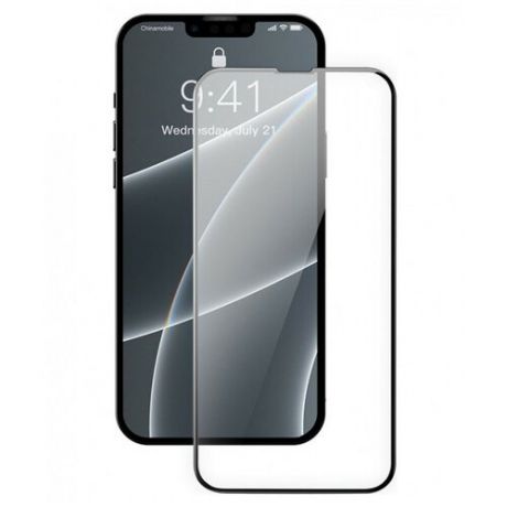 Защитное стекло Baseus Curved Glass crack-resistant edges 0.23 мм (2 pcs+installation) для iPhone 13/13 Pro с черной рамкой (SGQP020101)