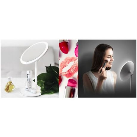 Зеркало для макияжа, с подсветкой, на подставке Xiaomi Amiro Lux High Color AML004S (LED Lighting Mirror Mini series)