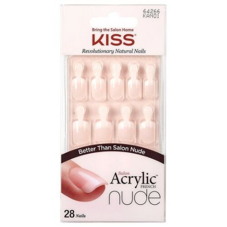 Kiss Набор накладных ногтей с клеем "Безупречный нюд" короткой длины 28шт Nude Nails KAN01PL