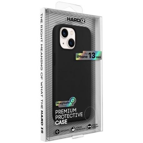 Защитная силиконовая панель HARDIZ Liquid Silicone MAGSAFE Magnet Case for iPhone 13 Mini с магнитным кольцом Черный