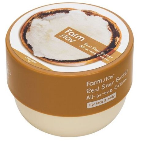 Farmstay Крем-баттер для тела All-in-one Cream Real Shea Butter крем многофункциональный с маслом ши, 300 мл