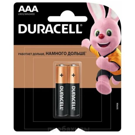 Батарейка Duracell Basic AAA (LR03) алкалиновая, 2BL, 2 шт