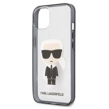 Lagerfeld для iPhone 13 Pro Max чехол PC/TPU Ikonik Karl Hard Transparent/Black