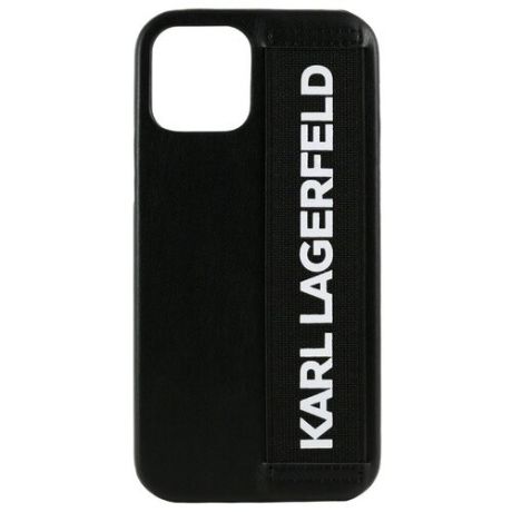 Lagerfeld для iPhone 12/12 Pro (6.1) чехол PU with Elastic Strap Hard Black, шт