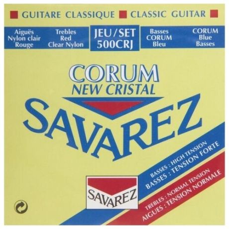 Струны для классической гитары Savarez 500CRJ Corum New Cristal Red/Blue medium-high tension