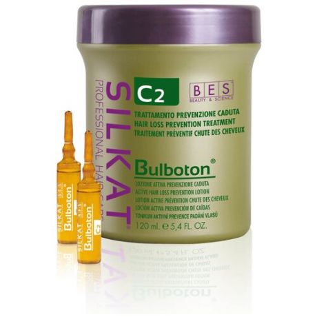 BES лосьон для волос SILKAT BULBOTON C2 от выпадения 12*10 мл / профессиональная Итальянская косметика