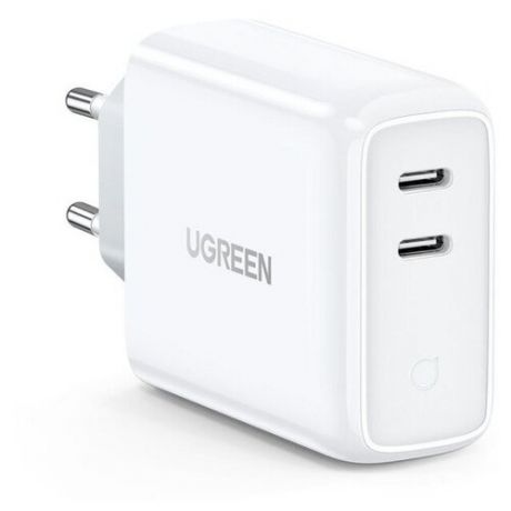 Сетевое зарядное устройство Ugreen USB C х 2 36W PD, цвет белый (70264)