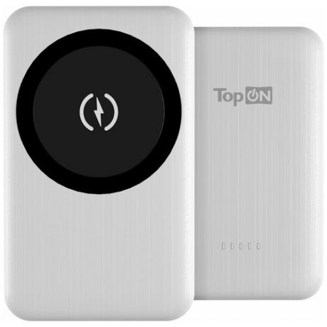 Внешний аккумулятор TopON TOP-M5 5000mAh магнитная беспроводная зарядка MagSafe Qi 15W, PD 20W Белый