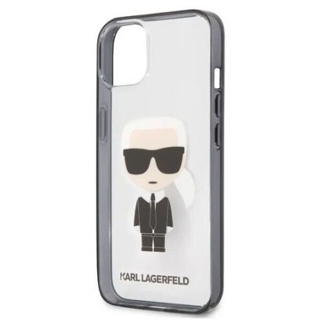 Lagerfeld для iPhone 13 Pro чехол PC/TPU Ikonik Karl Hard Transparent/Black