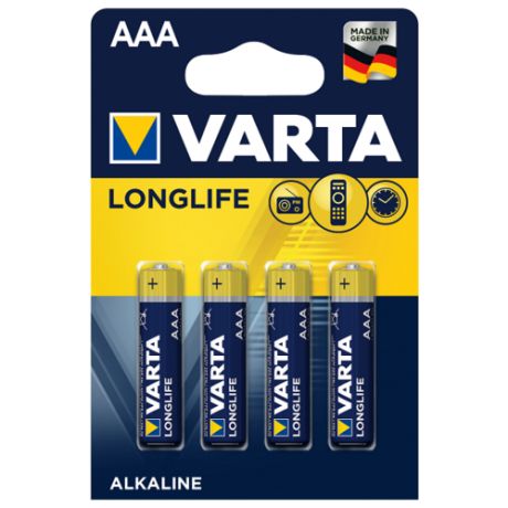 Батарейка VARTA LONGLIFE AAA/LR03 бл 4