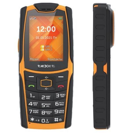 Телефон teXet TM-521R, черный/оранжевый