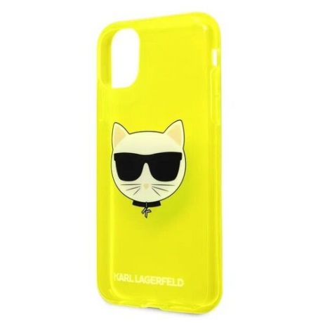 Lagerfeld для iPhone 11 чехол TPU FLUO Choupette Hard Transp Yellow