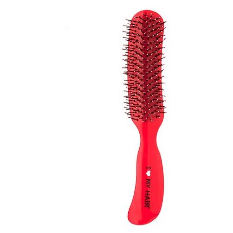 I LOVE MY HAIR Щетка для комплексного ухода за волосами Therapy Brush 18280M Красная глянцевая, 21 см