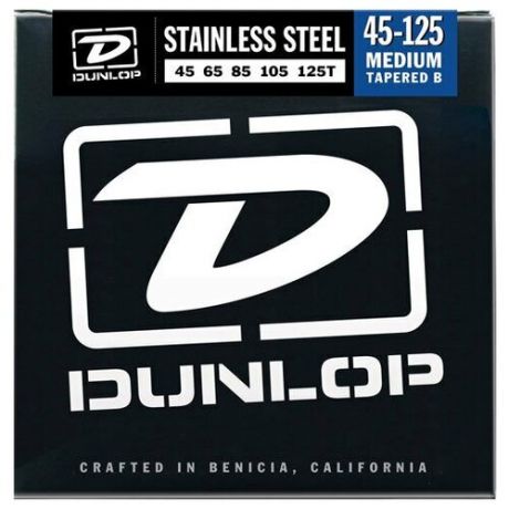 Dunlop Electric Bass Stainless Steel Medium 5 String Set Tapered B DBS45125T (45-125) струны для бас-гитары, 5 струн