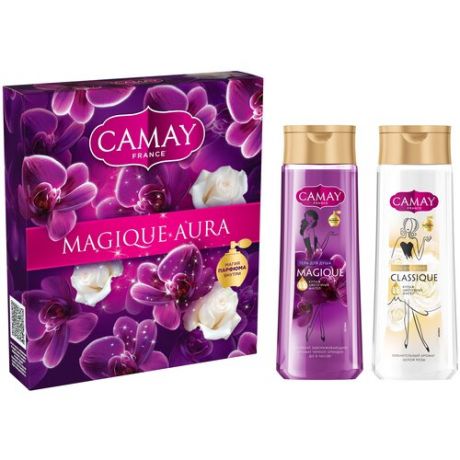 Подарочный набор Camay Magique Aura: Черная орхидея, Белая роза