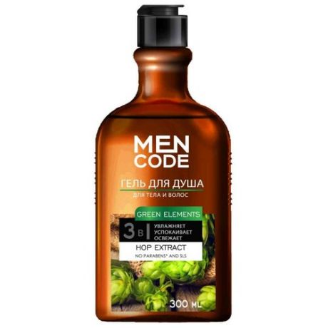 Гель для душа мужской Men Code Green Elements Hop Extract, 300 мл