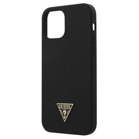 Guess Чехол Guess Liquid Silicone Triangle metal logo для iPhone 12 mini, черный