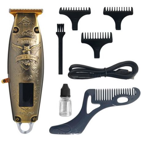 Машинка для стрижки Rozia HQ299, Триммер для стрижки волос, бороды, усов, бронза