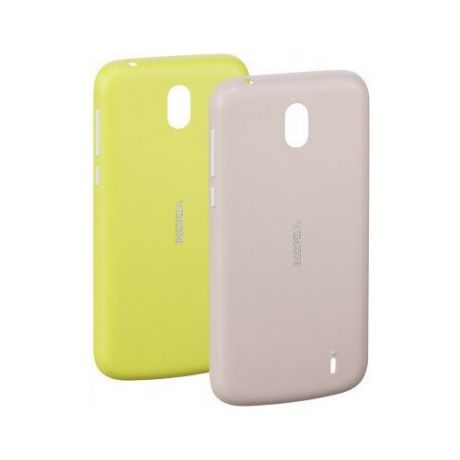 Чехол-крышка Nokia Xpress-on Cover Dual для Nokia 1, комплект 2 шт, пластик, желтый, розовый