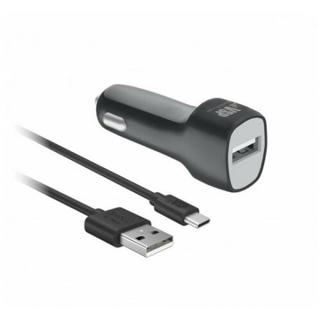 АЗУ BoraSCO USB 1A + кабель Type-C 1м Black