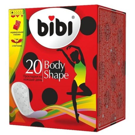 Bibi прокладки ежедневные Body Shape daily, 1 капля, 20 шт.