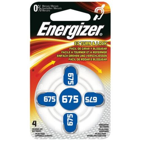 Батарейка Energizer Zinc Air 675, 4 шт.