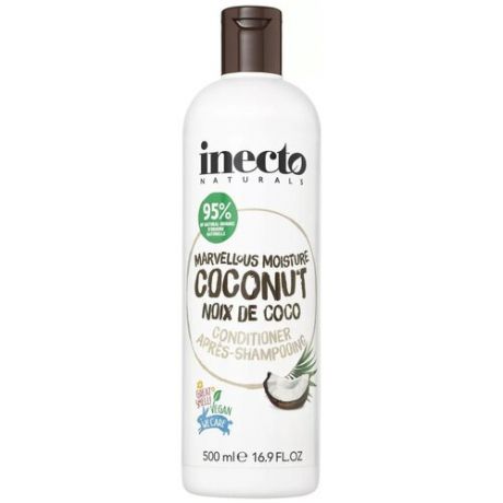 Inecto кондиционер Super Moisturising Coconut Увлажняющий с маслом кокоса, 500 мл