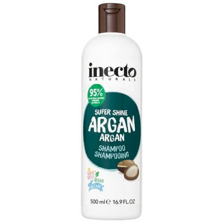 Inecto шампунь Super Shine Argan для блеска волос с аргановым маслом, 500 мл