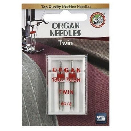 Игла/иглы Organ Twin 90/2 серебристый