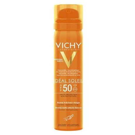 Vichy Спрей Capital Ideal Soleil спрей-вуаль для лица освежающий, SPF 50, 75 мл