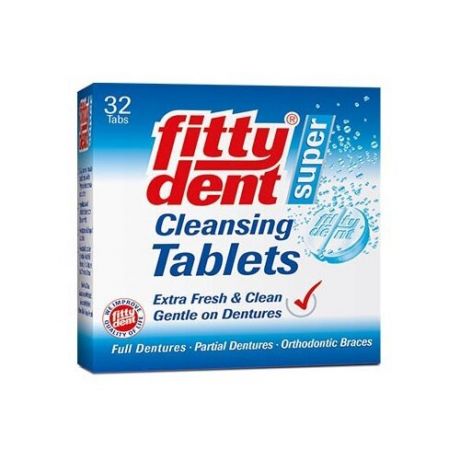 Fittydent таблетки Супер для очистки съемных зубных протезов, 32 шт.