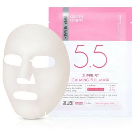 Acwell Тканевая маска Super-Fit Calming Full Mask, 27 г