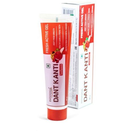 Зубная паста Patanjali Dant Kanti Fresh Active Gel, 80 г