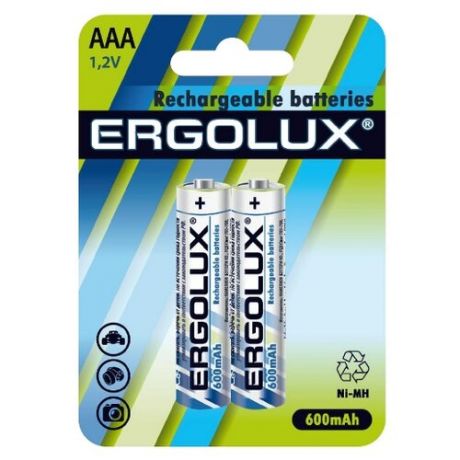 Аккумулятор Ni-Mh 600 мА·ч Ergolux Rechargeable batteries AAA 600, 2 шт.