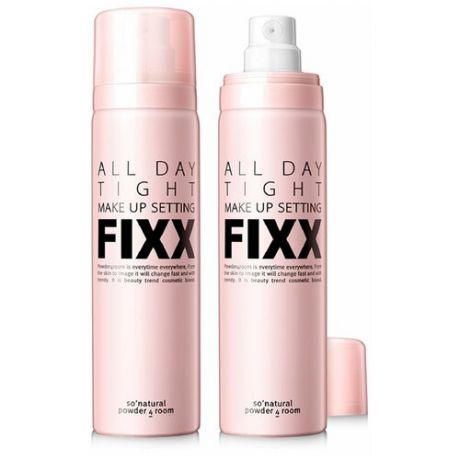 So Natural Фиксатор для макияжа All Day Tight Make Up Fixx, 75 мл, розовый