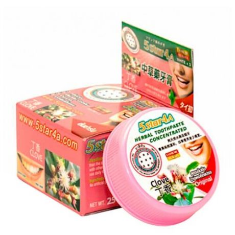 Зубная паста 5star4a Bamboo Clove Herbal Toothpaste Concetrated Концентрированная травяная зубная паста с гвоздикой, 25 мл