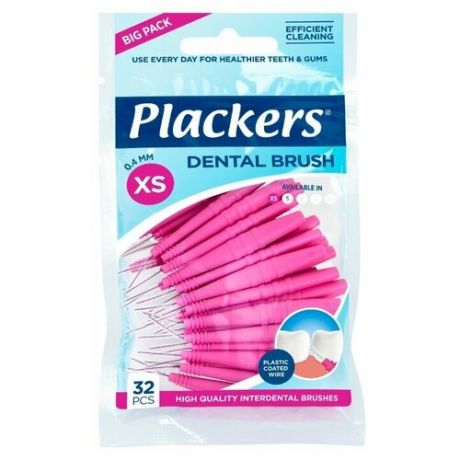 Зубной ершик Plackers Dental 0,4 мм, рoзовый, 24 шт.