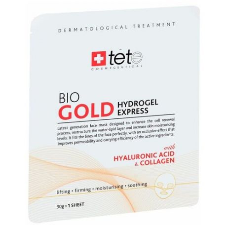 TETe Cosmeceutical GOLD Hydrogel Express Гидроколлагеновая экспресс-маска с коллоидным золотом, 30 г