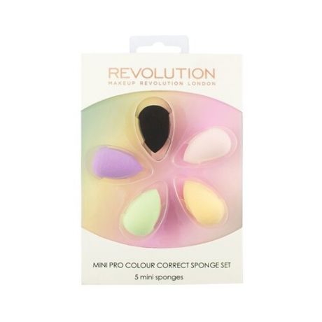 Набор спонжей REVOLUTION Набор спонжей Mini Pro Colour Correct Sponge Set, для лица, 5 шт. разноцветные
