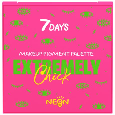 7DAYS Палетка пигментов для макияжа Extremely Chick UVglow Neon 501 Pink punk