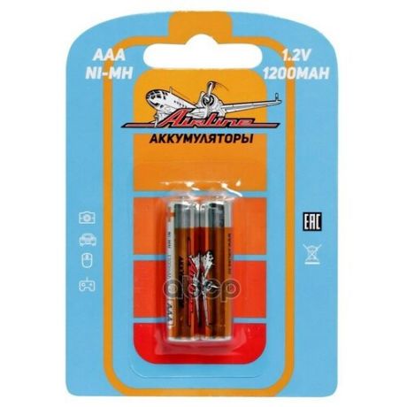 Батарейки Aaa Hr03 Аккумулятор Ni- Mh 1200 Mah 2шт. AIRLINE арт. AAA1202