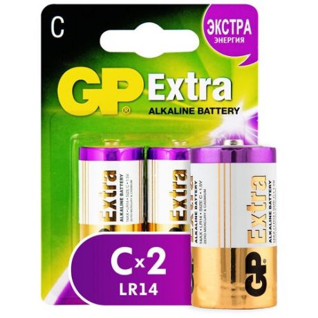 Батарейка GP Extra Alkaline C, 2 шт.
