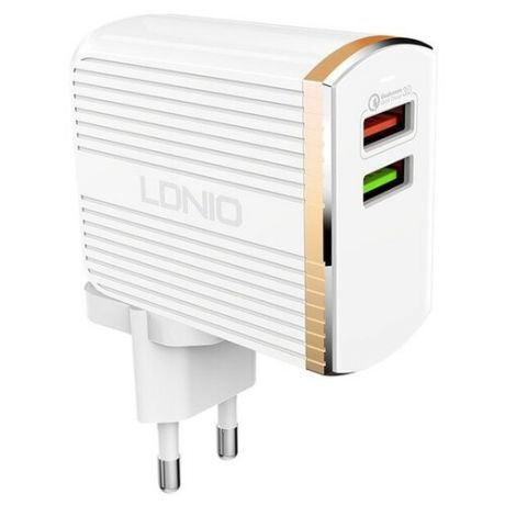 Сетевое зарядное устройство LDNIO A2502Q + Micro USB, белый
