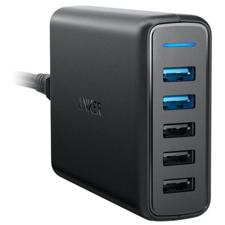 Сетевое зарядное устройство ANKER PowerPort Speed 5 Ports 63W, черный