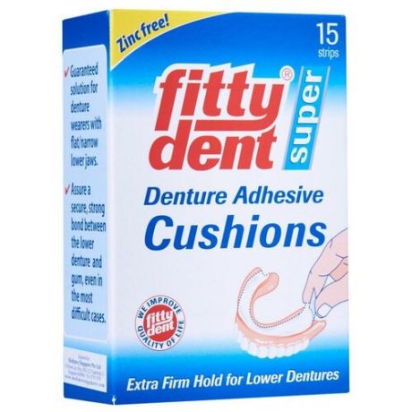 Fittydent Фиксирующие вкладыши для нижних съемных зубных протезов, 15 шт.