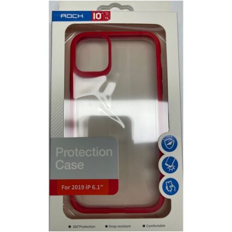 Чехол накладка Rock Guard Pro Protection Case для Apple iPhone 11, прозрачный красный